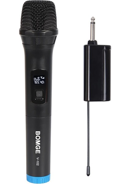 V-102 Vhf Kablosuz Mikrofon Profosyonel Cami Okul Otobüs Sunum Düğün Alıcılı El Mikrofonu Karaoke Digital Ekran
