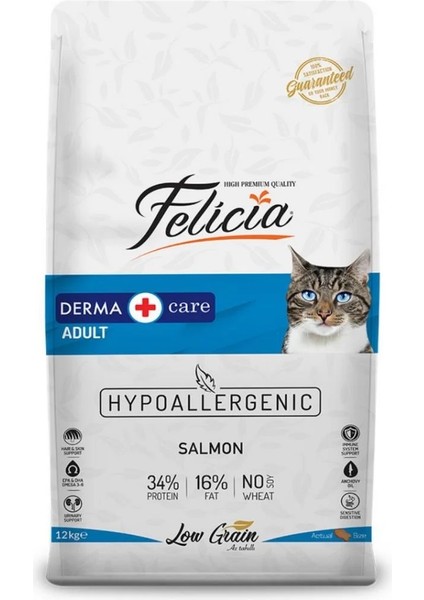 Düşük Tahıllı Hypoallergenic Kedi 12KG Somonlu Yetişkin Kedi Maması Salmon Hipoalerjenik