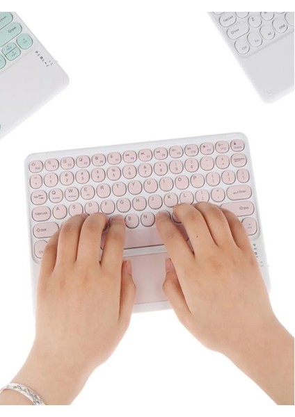 Wenn Tab Ultra 10.4" Uyumlu Kablosuz Bluetooth Şarj Edilebilir Mini Q Touchpad'li Klavye - Siyah