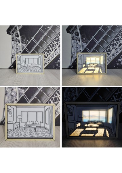 4d Ilustrasyon Dekoratif ve Gece Lambası