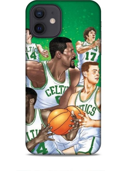 Apple iPhone 12 Kılıf Basketbolcular 26 Jayson Celtics Yeşil Soft Kapak