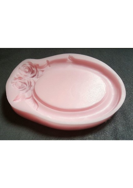 Gül Kabartmalı Içi Dolu 20CM Oval Çerçeve Silikon Kalıp K-541 fiyatları