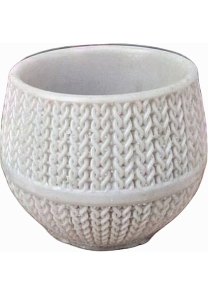 Örgü Kabartmalı Saksı Silikon Kalıp K-568, Polyester Taş Tozu Alçı Kalıbı