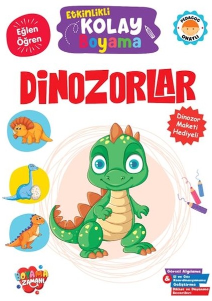 Etkinlikli Kolay Boyama - Dinozorlar