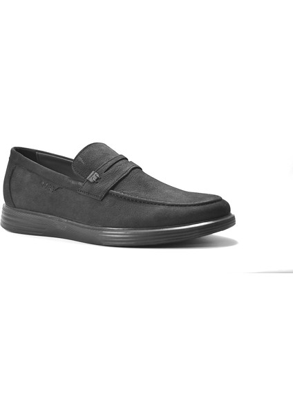 4042 Nubuk Siyah Anatomik Loafer Casual Erkek Ayakkabı