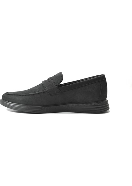 4042 Nubuk Siyah Anatomik Loafer Casual Erkek Ayakkabı modelleri