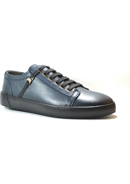 1085 Deri Lacivert Casual Erkek Ayakkabı Büyük Numara