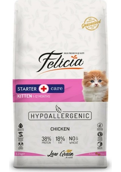 Düşük Tahıllı Kitten Kedi 12KG Tavuklu Hypoallergenic Yavru Kedi Maması Hipoalerjenik
