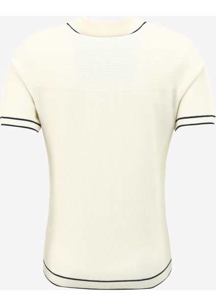 Polo Yaka Basic Jakarlı Kırık Beyaz Erkek Kazak F4SM-KZK 0708 fiyatları