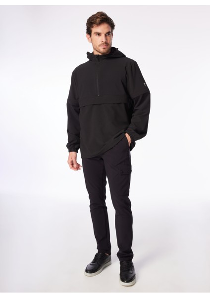 Lastikli Bel Normal Paça Siyah Erkek Chino Pantolon F4SM-PNT 0745
