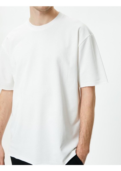 Oversize Tişört Bisiklet Yaka Kısa Kollu Pamuklu fırsatları