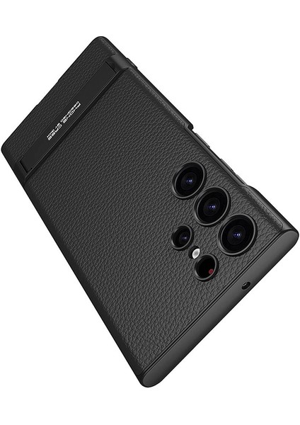 Samsung Galaxy S24 Ultra Kılıf Kamera Korumalı Dikey Standlı Ays Kapak (Leather)