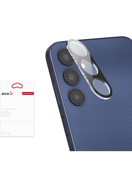 Samsung Galaxy A25 Kamera Lens Koruyucu Siyah Çerçeveli Korunaklı (3d K.c)