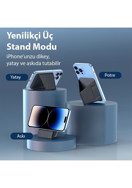 2in1 Telefon Arkası Cüzdan ve Magsafe Masaüstü Telefon Stand Iphone 12 13 14 15 Pro Max Stand