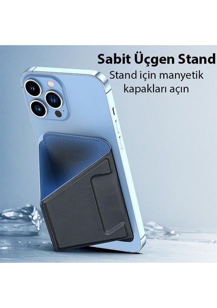 2in1 Telefon Arkası Cüzdan ve Magsafe Masaüstü Telefon Stand Iphone 12 13 14 15 Pro Max Stand