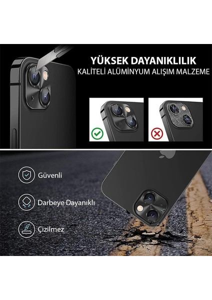 8k Çözünürlüklü Iphone 15 ve Iphone 15 Plus Ile Uyumlu Kamera Koruyucu Lens, 5 Katman Korumalı
