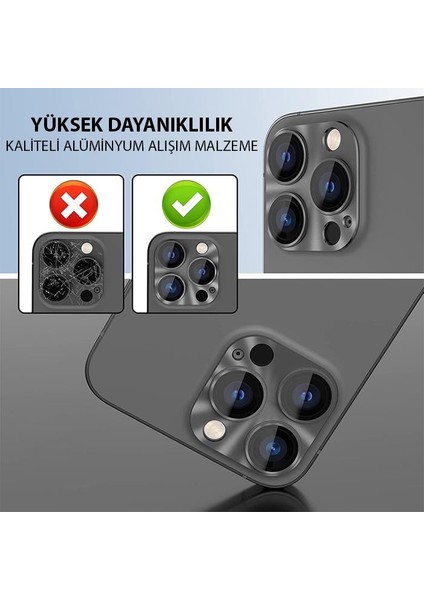 8k Çözünürlüklü Iphone 15 Pro ve Iphone 15 Pro Max Ile Uyumlu Kamera Koruyucu Lens, 5 Katman Korumalı