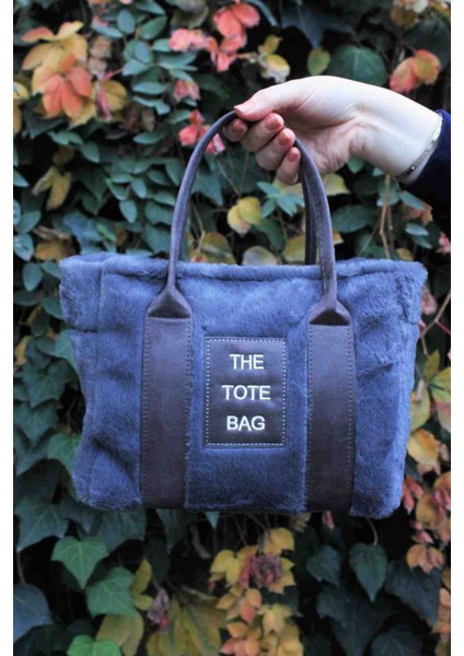 Gri The Tote Bag Peluş Kolon Askılı Omuz ve El Çantası