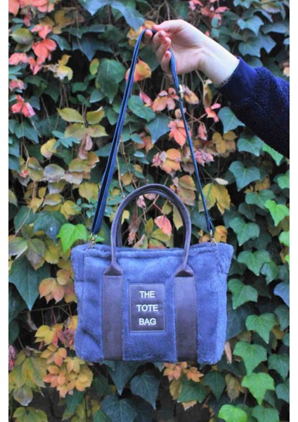 Gri The Tote Bag Peluş Kolon Askılı Omuz ve El Çantası