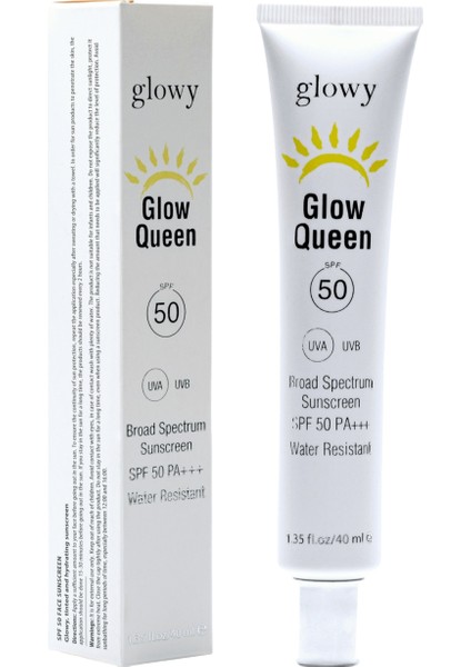 Glow Queen SPF50+ Güneş Koruyucu Yüz Kremi 40ml