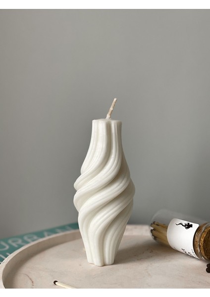 Küçük Spiral Model Kokulu Vegan Soya Mum