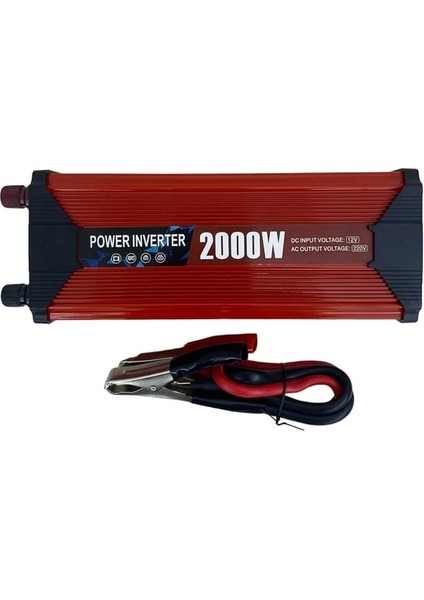 2000 Watt Invertör Dönüştürücü Güç Kaynağı Akü Bağlantılı - 12 / 230 Volt