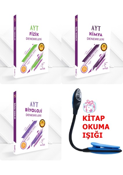 AYT Sayısal Fizik-Kimya-Biyoloji Seti Kazandıran Set + Kitap Okuma Işığı Hediye