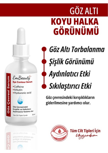 Göz Çevresi Giderici Aydınlatıcı, Koyu Halka Görünümünü Azaltan Göz Serumu 30 M