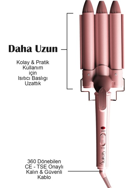 HRS-190 Wag ve Su Dalgası Saç Maşası 25MM