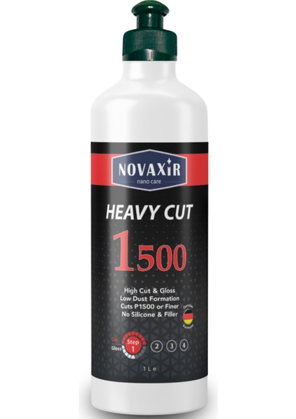 Heavy Cut 1500 Çizik Çıkarıcı Kalın Pasta, 500ML, Silikon-Dolgu Içermez NVHC500