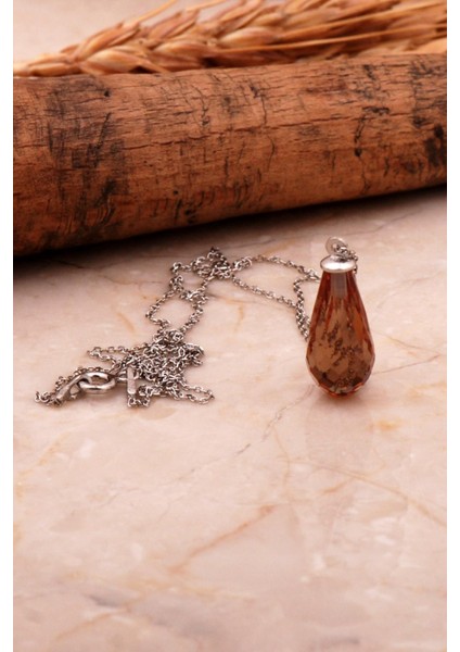 Renk Değiştiren Sultan Taşlı Damla Rodyumlu Gümüş Kolye 7960 fiyatları