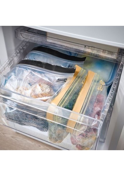 IKEA-ISTAD Serisi Kilitlenebilir Buzdolabı Poşetleri, Siyah-Sarı, 1 Lt ve 0,4 Lt, 60 Adet /Yeşil 6 Lt ve 4,5 Lt, 30 Adet