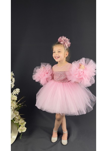 Pon Pon Kollu Kız Çocuk Elbise fiyatları