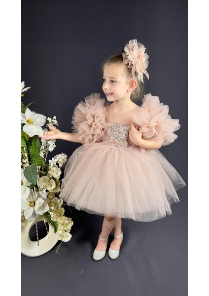 Pon Pon Kollu Kız Çocuk Elbise indirimleri