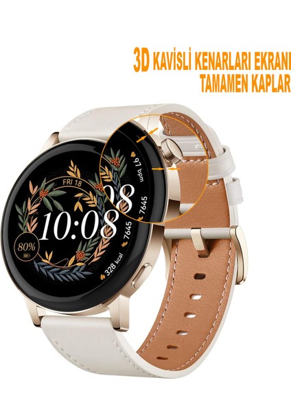 Huawei Gt3 Elegant 42MM Ekran Koruyucu 3D Kavisli Full Kaplama Pmma