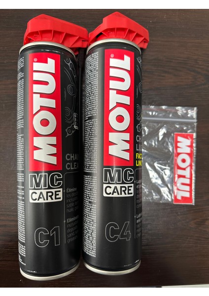 Zincir Bakım Seti C1 Zincir Temizleyici+C4 Zincir Yağı. Orjinal Motul Sticker Hediyedir. Aynı Gün Kargo.