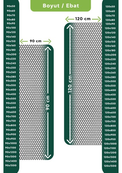 Kaydırmaz Gri Bal Petek Paspas EN:90CM 90 x 450