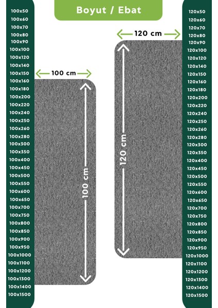 Kaydırmaz Gri Karmaşık Paspas EN:100CM 100 x 1000