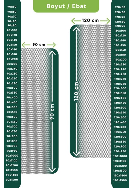 Kaydırmaz Gri Yıldız Paspas EN:90CM 90 x 450