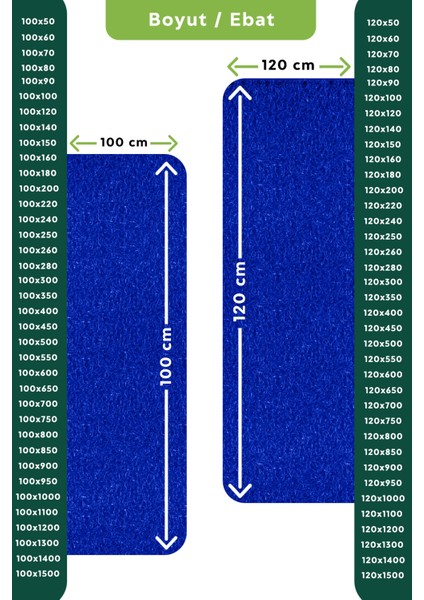 Kaydırmaz Mavi Karmaşık Paspas EN:120CM 120 x 90