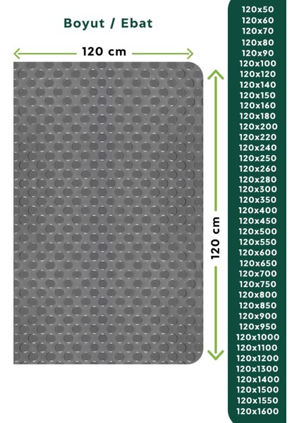Paralı Paspas ( Para- Para ) Coin Mat Gri Renk 120 x 1100