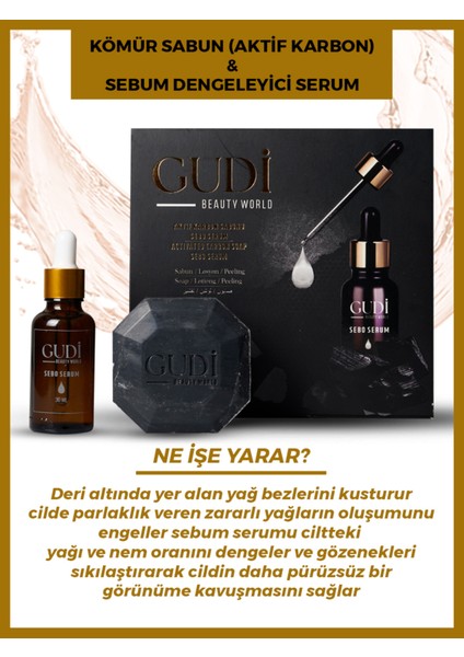 Aktif Kömür Sabunu 120 Gr & Yağ Dengeleyici Sebo Serum 35 Ml