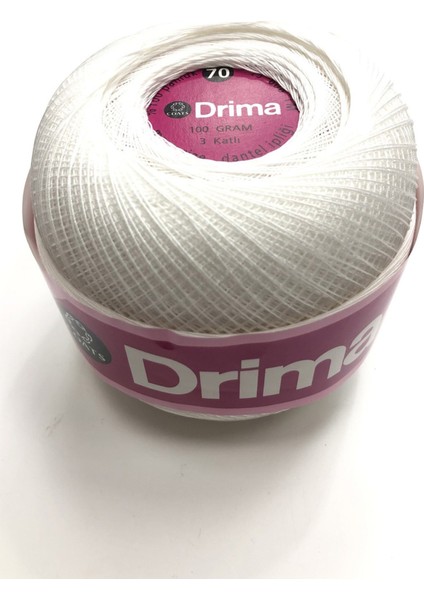 Drima Merserize Beyaz Dantel İpligi No:70 100 gr (1 adet )