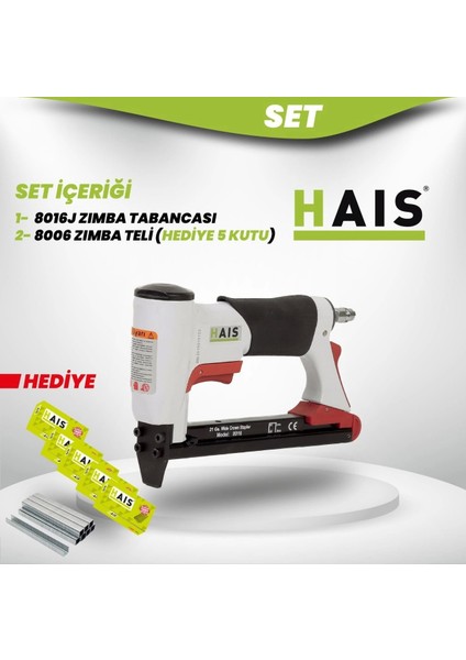 Haıs 8016J Havalı Zımba Çakma Makinası ve Zımba Teli Seti