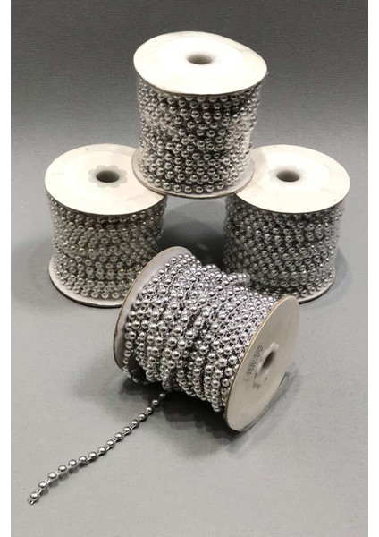Gümüş Sıralı Kesik İnci 6 mm