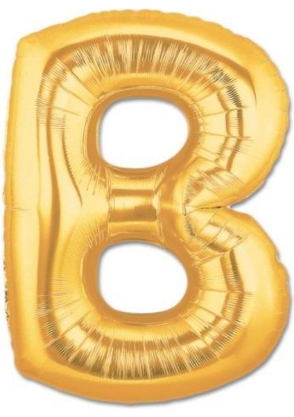 34 inç B Gold Renk Harf Folyo Balon