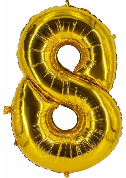 34 inç 8 Gold Renk Rakam Folyo Balon