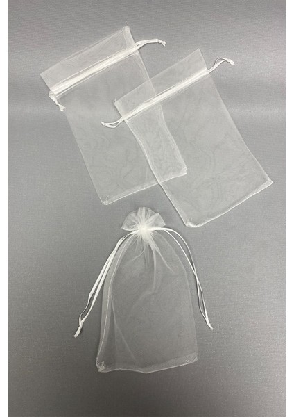 Hediyelik Boy Şeffaf Tül Kese 100 Adet (14*24cm)
