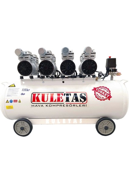 150 Litre Sessiz Yağsız Hava Kompresörü 4 Hp (Yerli Üretim)