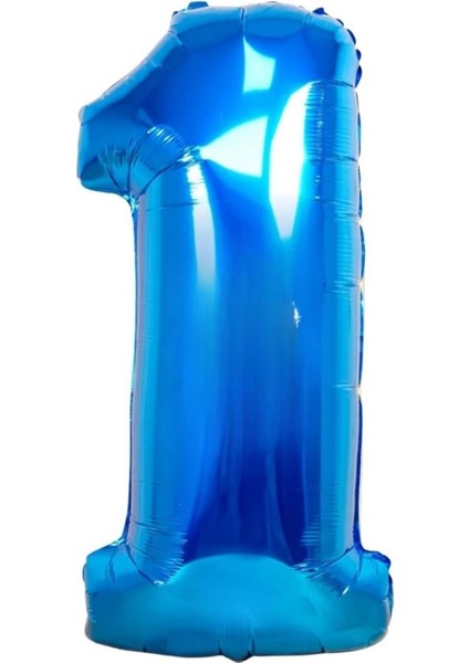 34 inç 1 Mavi Renk Rakam Folyo Balon